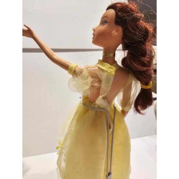Lot of 2 Vintage Disney Belle Beauty & the Beast Barbie Doll Yellow Dress FLAWS - Picture 15 of 16